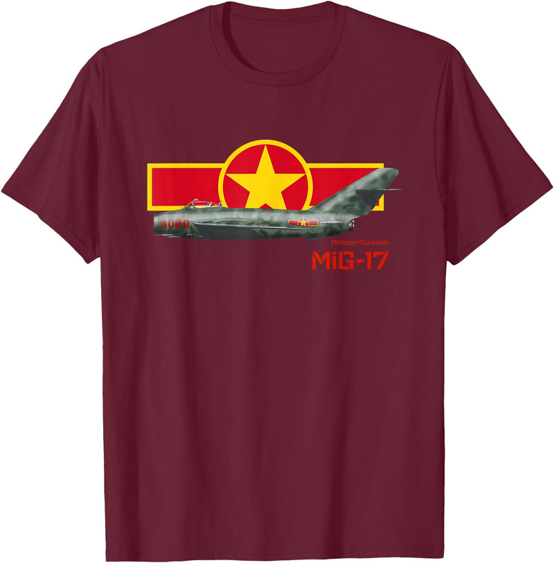 Bear Cave Designs MiG-17 (North Vietnam) T-Shirt - Burgundy