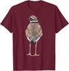 BJD Birds Killdeer Cute Graphic Print T-Shirt Bird Gift Bird Lover T-Shirt - Burgundy