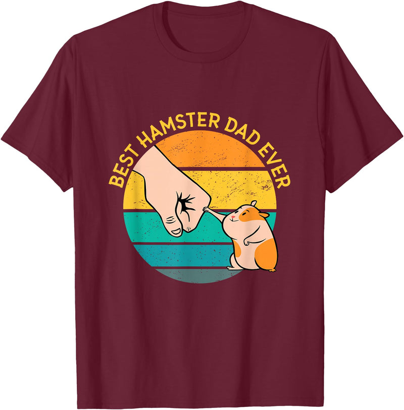 Best Hamster Dad Ever Hamster Dad Gift T-Shirt - Burgundy
