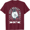 Rabbit Motif - California Rabbit T-Shirt in Burgundy