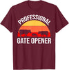 Opener Cow Lover Gift Co. Professional Gate Opener Cow Apparel T-Shirt - Burgundy