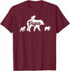 Matching Bear Family Shirt Apparel Vintage Papa Bear 3 Cubs Father's Day T-Shirt - Burgundy
