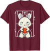 Rabbit with Basketball T-Shirt in Burgundy