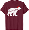 Matching Santa Polar Bear Christmas Gifts Polar Bear Animal Lover Xmas Santa Hat Polar Bear Christmas T-Shirt - Burgundy