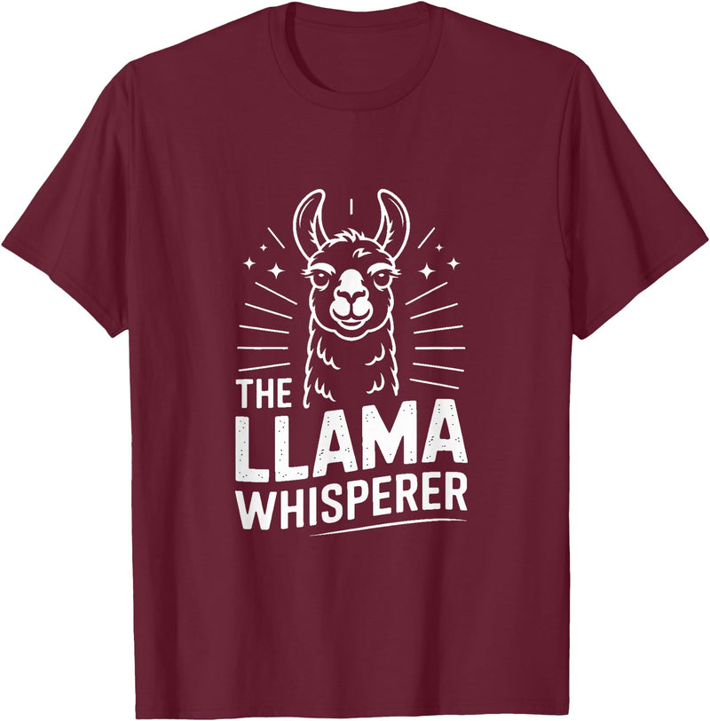 Llama Whisperer Funny Llama Lover Farm Humor The Llama Whisperer Funny Llama Lover Humor T-Shirt - Burgundy