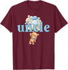 Beary 1st Birthday Boy Teddy Bear Matching Apparel Uncle Teddy Bear 1st Birthday Boy Family Matching T-Shirt - Burgundy