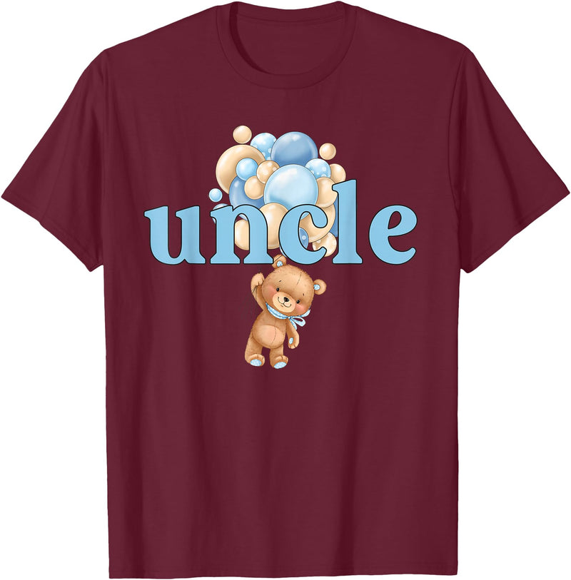 Beary 1st Birthday Boy Teddy Bear Matching Apparel Uncle Teddy Bear 1st Birthday Boy Family Matching T-Shirt - Burgundy