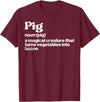 BBQ Barbecue Shirts Men Women Grilling Gifts Pig Definition Bacon Funny Bbq Barbecue Grill Men Women Kids T-Shirt - Burgundy