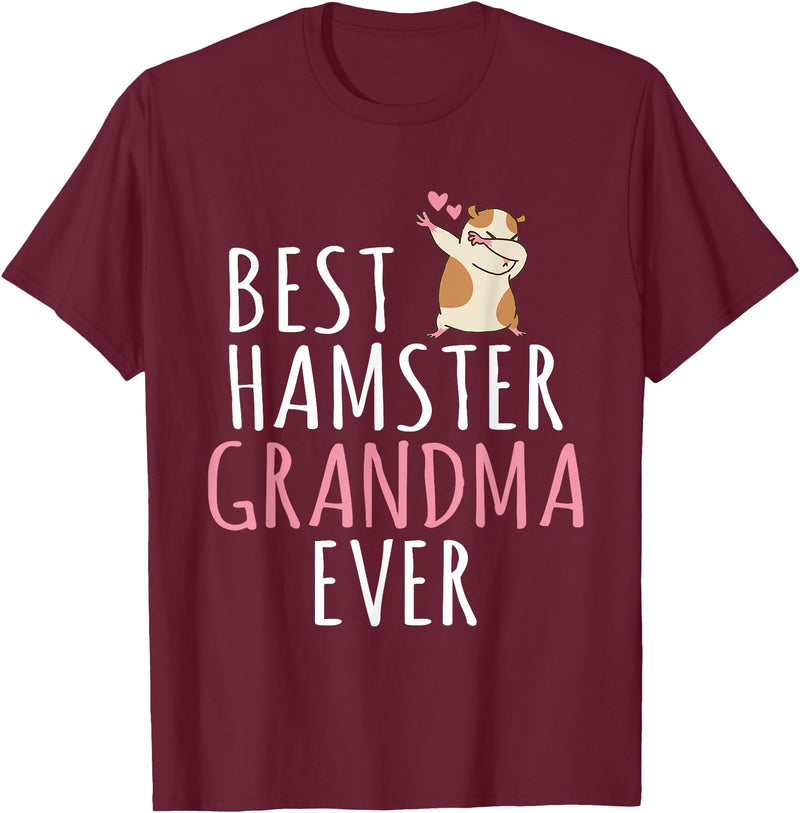 Best Hamster Grandma ever Cute Hamster Lover T-Shirt - Burgundy