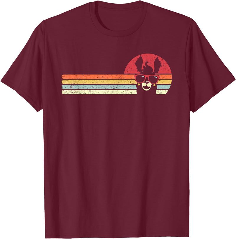 Pack A Punch Llama, Retro Style Alpaca T-Shirt - Burgundy