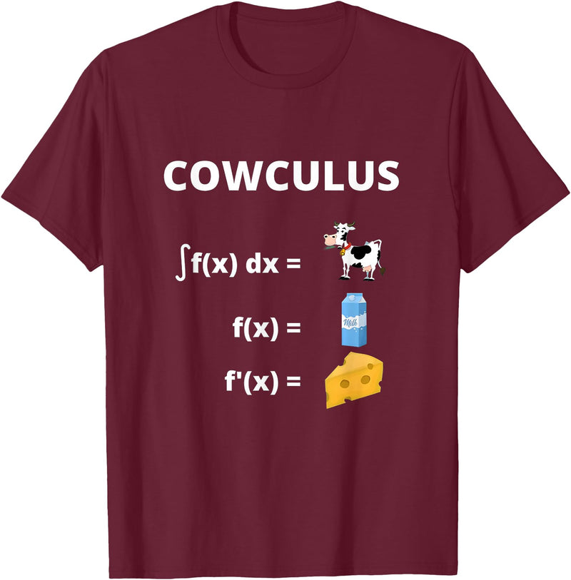 Math Geek Collection Funny Maths Cowculus Math Cows Product T-Shirt - Burgundy