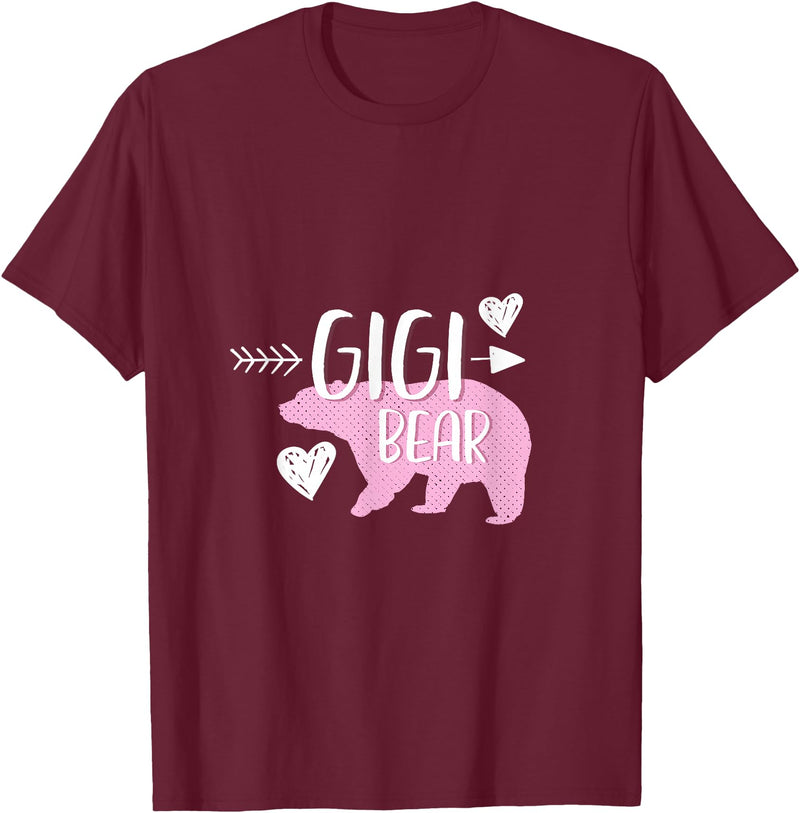 Grandma-Bear Tees Mother's Day Gigi Bear For Your Mom and Grandma Christmas T-Shirt - Burgundy