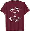 Tin Foil Hat Club with UFO Cow Abduction T-Shirt - Burgundy