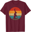 Rabbit Retro Style Vintage T-Shirt in Burgundy