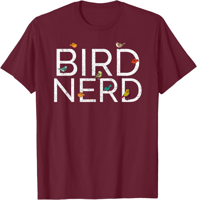 EpicWear Bird Nerd Bird Watcher Watching tshirt T-Shirt - Burgundy