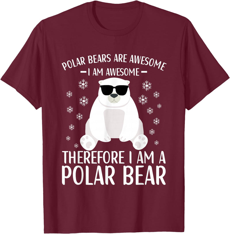 Polar Bears Accessories for Men Women & Kids Polar Bear Quote Cool Polar Bears Apparel for Kids T-Shirt - Burgundy