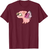 RWS235 When Pigs Fly, Flying Pig T-shirt T-Shirt - Burgundy