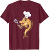 Cool Fish Character Apparel & Co. Fish Chef Fishing and Cooking T-Shirt - Burgundy