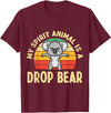 Mythical Creature Gag Gift Designs Australian Feral Koala, Spirit Animal Drop Bear T-Shirt - Burgundy