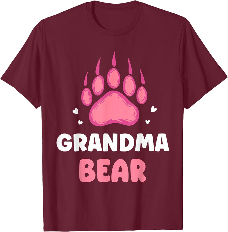 Humor Bears Costume Wild Bear Granny Grandma Bear Animal Lover Pun Bears Bear Grandmother Nan T-Shirt - Burgundy