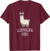 Llama Apparel Co. Dad T Shirt Llamazing Llama Father Funny Family Cool Gifts T-Shirt - Burgundy