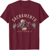 We Love Sacramento California Sacramento California Mountains Bear Nature Lover Vintage T-Shirt - Burgundy
