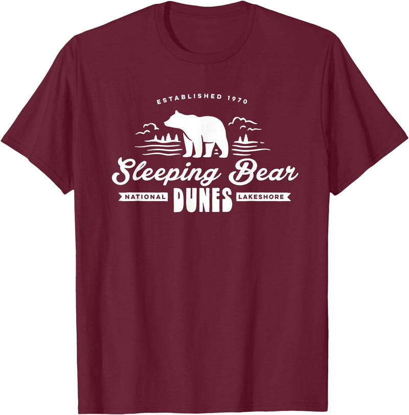 EHS Sleeping Bear Dunes Michigan National Park Souvenir T-Shirt - Burgundy