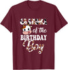 Love Family Matching Grandma Of The Birthday Boy Cow Farm 1St Birthday Boy T-Shirt - Burgundy