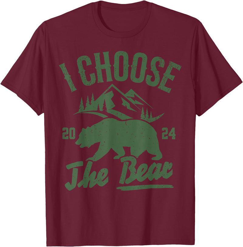 I Choose The Bear 2024 t -shir t I Choose The Bear 2024 T-Shirt - Burgundy