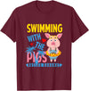 Swimming With The Pigs Bahamas Beach Summer Vibes Swimming With The Pigs Nassau Bahamas Hello Summer Beach T-Shirt - Burgundy