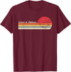 Retro Sunset Brook Trout Salmon Fisherman Designs Angler Catch & Release Trout Fly Fishing Vintage Distressed T-Shirt - Burgundy
