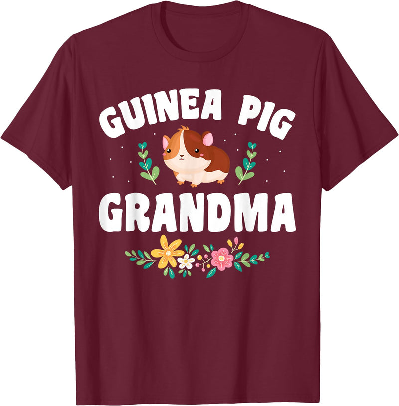 Guinea Pig Grandma Wear Guinea Pig Grandma Pet Owner T-Shirt - Burgundy