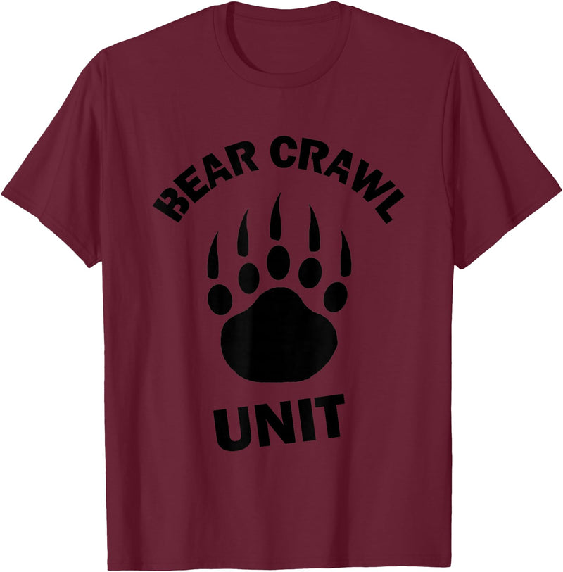 Food Sweat and Beers Bear Crawl Unit T Shirt T-Shirt - Burgundy