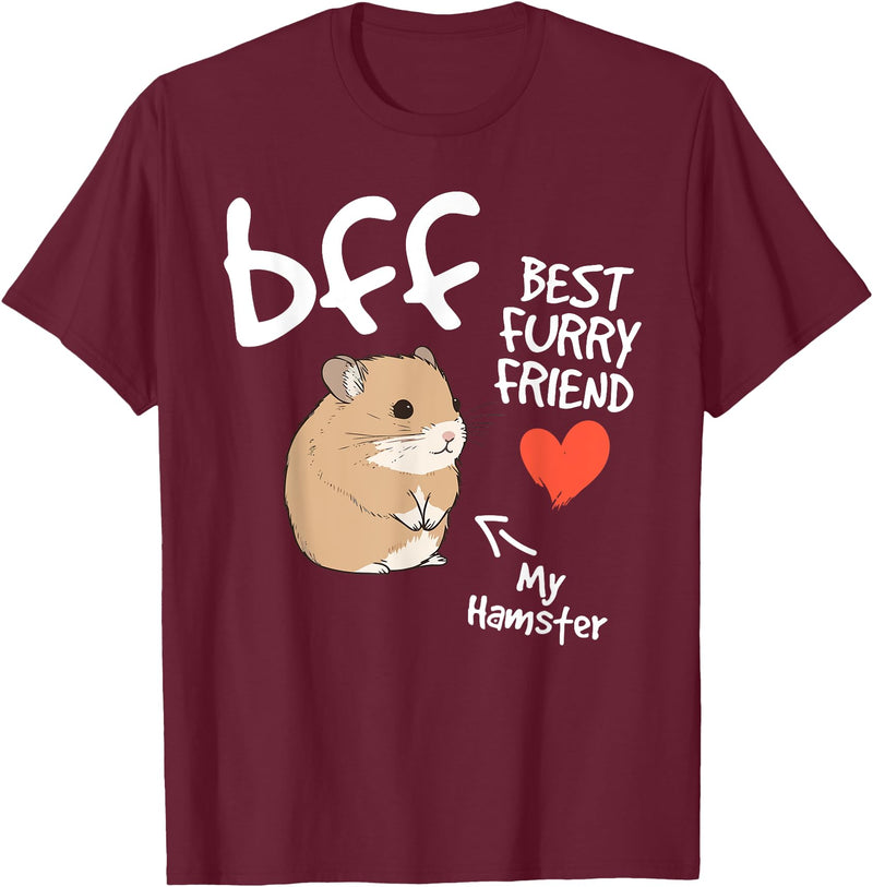 Hamster lover BFF Best Furry Friend my hamster cute fun kids T-Shirt - Burgundy