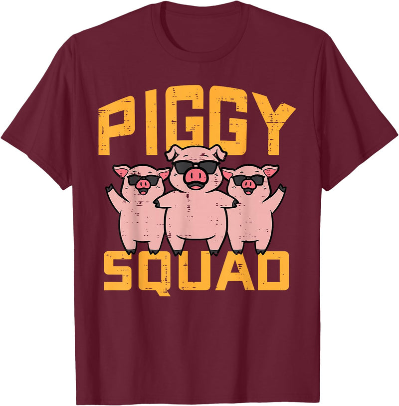 Pig Lover Shirts For Men Women Kids Pig Lover Piggy Squad Hog Farmer Crew Swine Women Men Kids T-Shirt - Burgundy