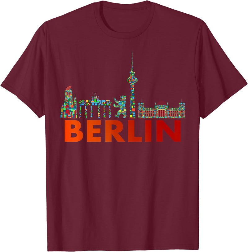 Berliner Bär Designs - Berlin Shop - Berlin Berlin Design - Berlin Bear - I Love Berlin T-Shirt - Burgundy