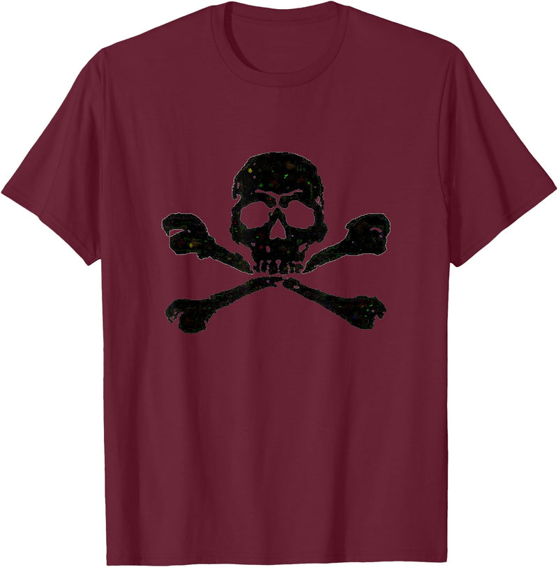 DATZLYF Skull and Crossbones t-shirt T-Shirt - Burgundy