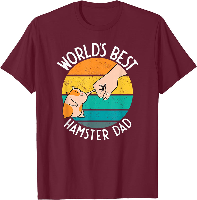 World's Best Hamster Dad Design T-Shirt - Burgundy