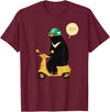 scooter bear tees Scooter Bear black bear T-shirt / taiwan bear shirt sun bear T-Shirt - Burgundy