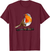 Robin Bird Ornithology Nerd Birding Watcher Robin Bird T-Shirt - Burgundy