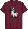 Emo Llama Tees Cute Emo Llama Kawaii Kids Boys Girls T-Shirt - Burgundy