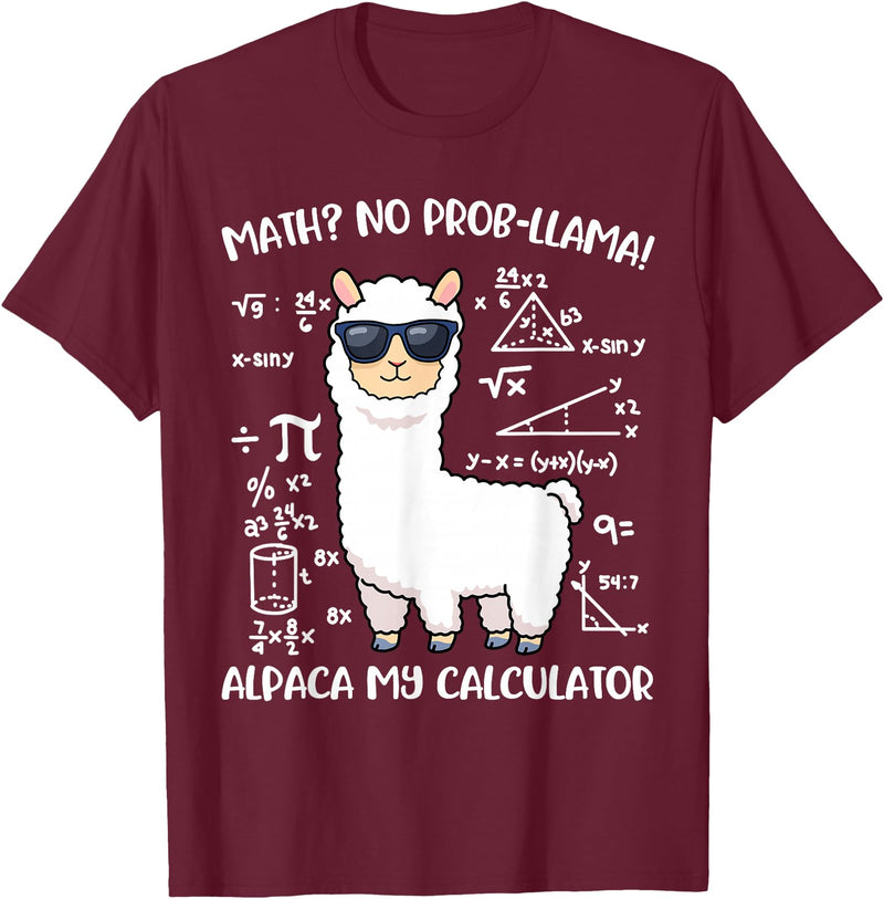 Math Llama Clothing Math Llama T-Shirt - Burgundy