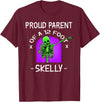 Halloween Clothing & Costumes Proud Parent of A 12 Foot Skelly - Halloween Skeleton T-Shirt - Burgundy