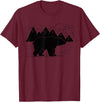 Black Bear Wildlife Animal Wilderness Graphic T-Shirt - Burgundy