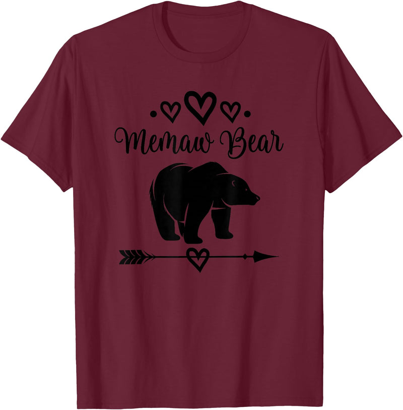 Homewise Shopper Memaw Memaw Bear Grandmother T-Shirt - Burgundy