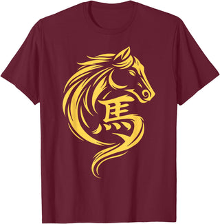 2026 Year of The Horse Chinese New Year Men Woman Year of The Horse Chinese New Year 2026 Lunar New Year 2026 T-Shirt - Burgundy