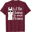 Mommy & Me Llama Co. Little Llama So much Drama Cool Kids Matching Family T-Shirt - Burgundy