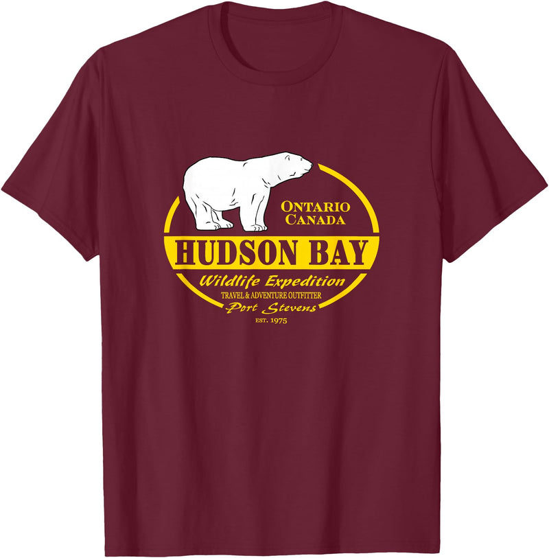 Port Stevens P.S.75 Design Canada Polar Bear Ontario Hudson Bay T-Shirt - Burgundy
