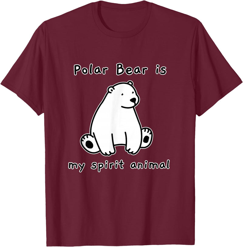 Polar Bear Shenanigans Cute Polar Bear is My Ghost Mascot Shirt Animal Mascot T-Shirt - Burgundy