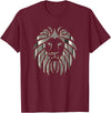 Teeshire Lion Head Tshirts Silver Lion Head Portrait Safari Animal Novelty Gift T-Shirt T-Shirt - Burgundy